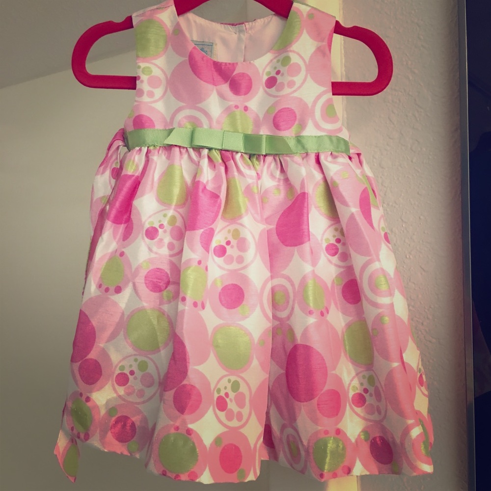 ❌SOLD❌ 👶🏼 Pink & Green Baby Girl Dress - 6/9 M